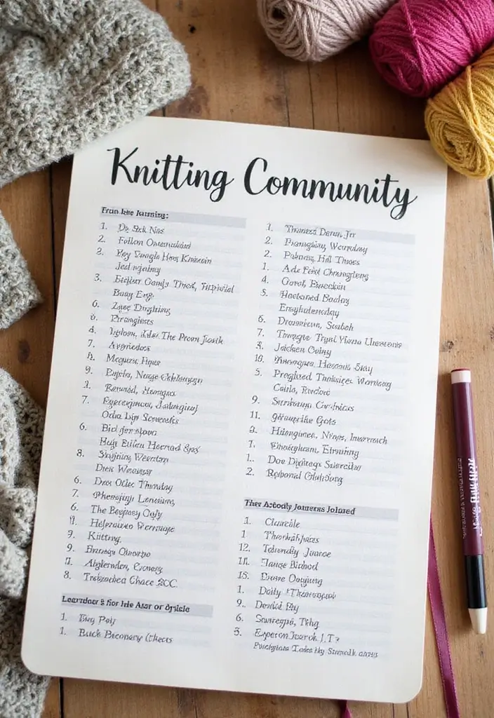 29 Knitting Journal Ideas That Keep Your Projects Organized and Inspiring - 12. Knitting Community Pages
