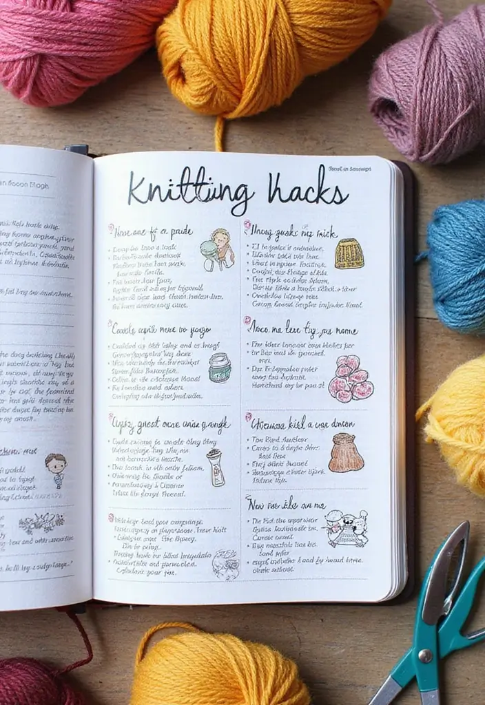 29 Knitting Journal Ideas That Keep Your Projects Organized and Inspiring - 22. Knitting Hacks and Tips