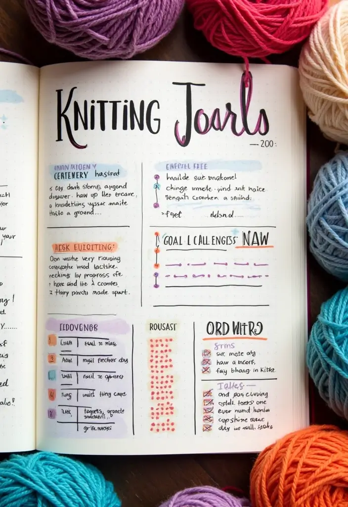 29 Knitting Journal Ideas That Keep Your Projects Organized and Inspiring - 9. Knitting Goals and Challenges
