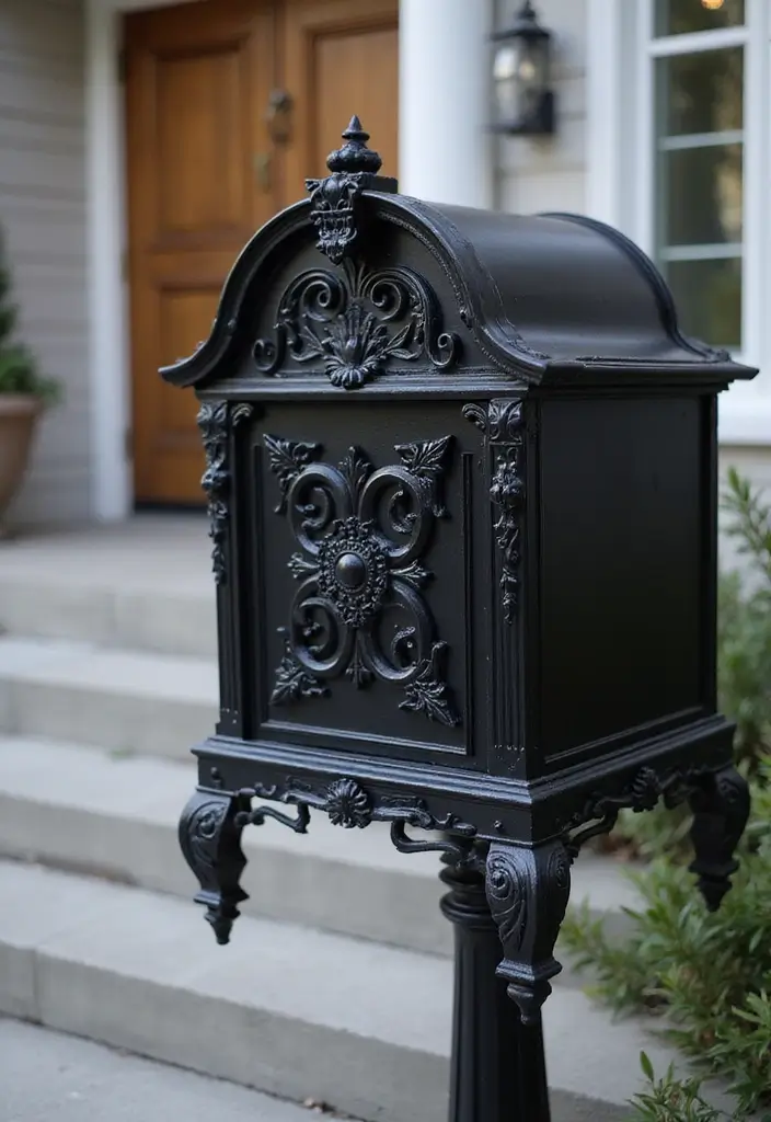 29 Mailbox Painting Ideas That Instantly Upgrade Your Home Curb Appeal - 11. Classic Black and White