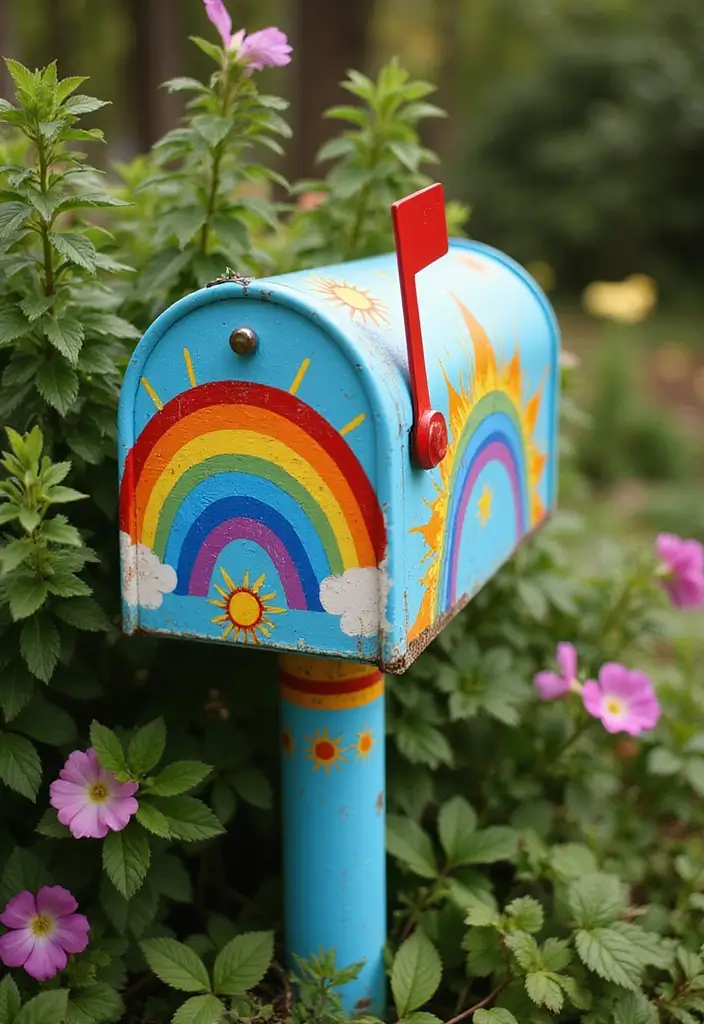 29 Mailbox Painting Ideas That Instantly Upgrade Your Home Curb Appeal - 19. Festival of Colors