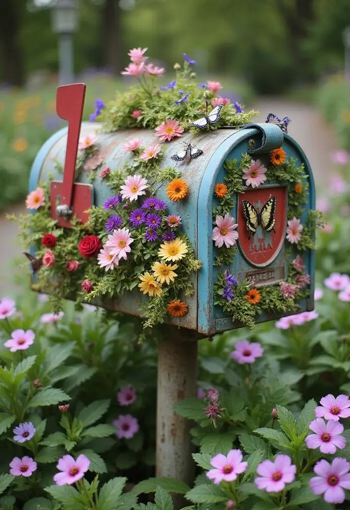 29 Mailbox Painting Ideas That Instantly Upgrade Your Home Curb Appeal - 2. Spring Floral Delight