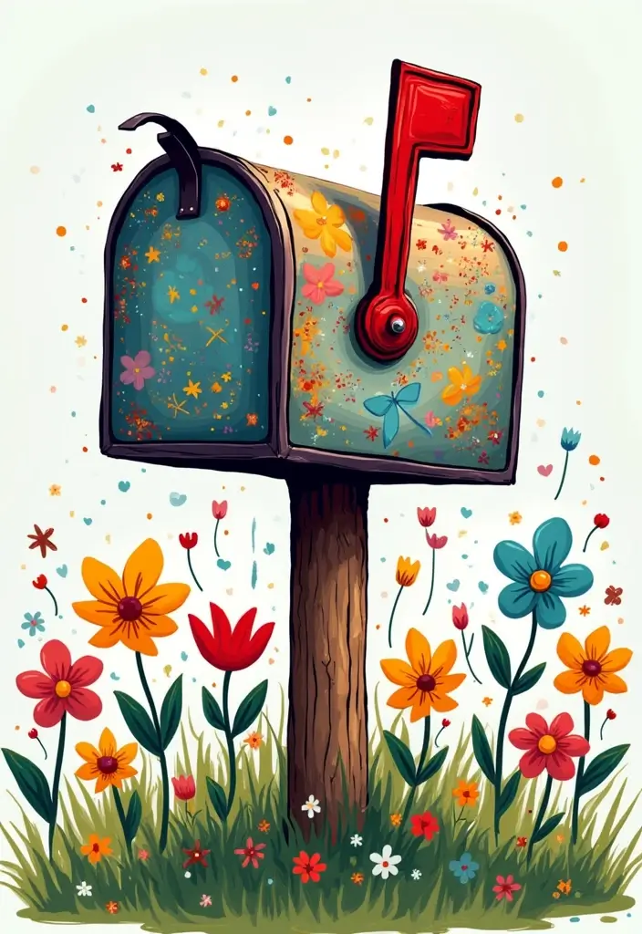 29 Mailbox Painting Ideas That Instantly Upgrade Your Home Curb Appeal - 21. Playful Doodles