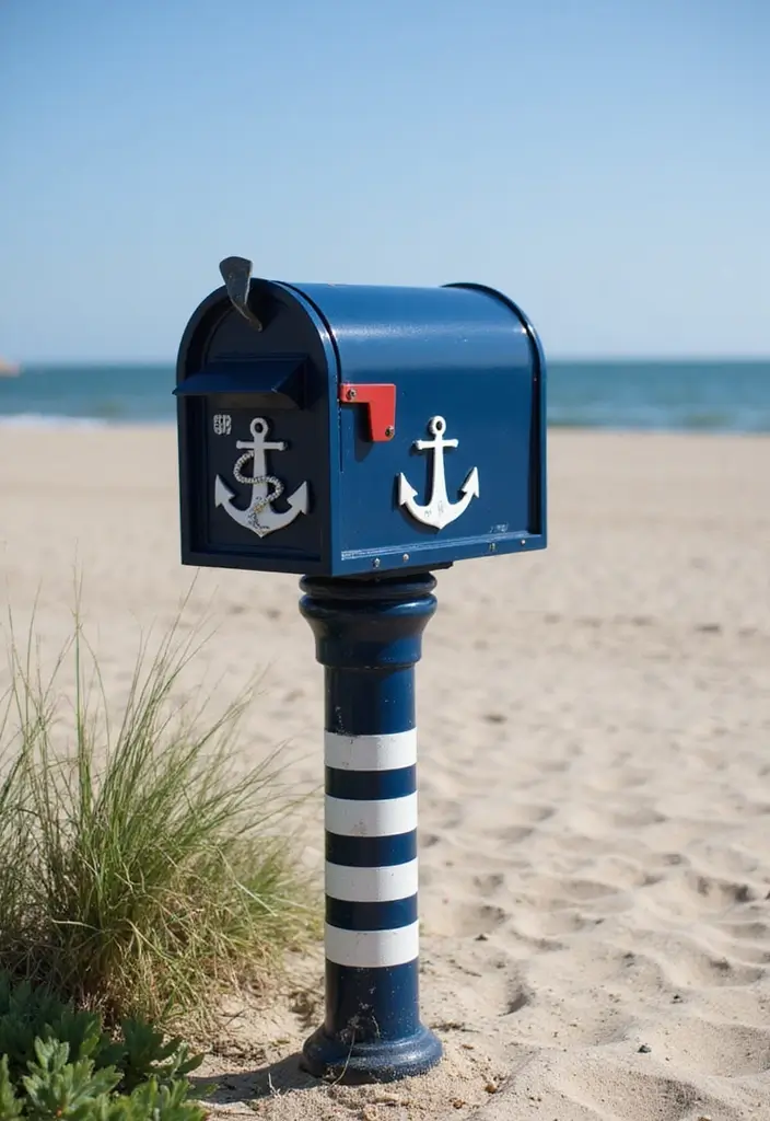 29 Mailbox Painting Ideas That Instantly Upgrade Your Home Curb Appeal - 3. Nautical Theme