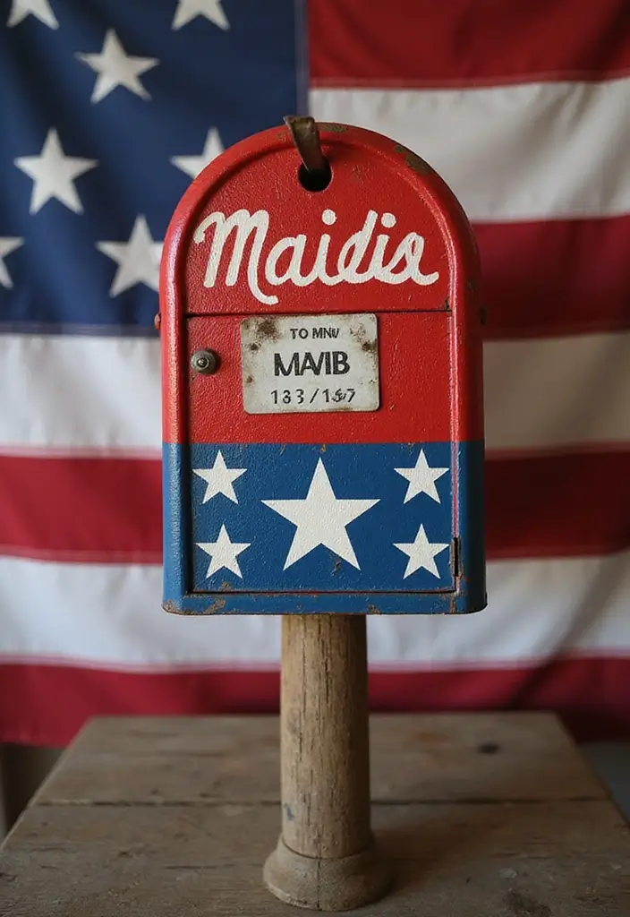 29 Mailbox Painting Ideas That Instantly Upgrade Your Home Curb Appeal - 4. Vintage Americana