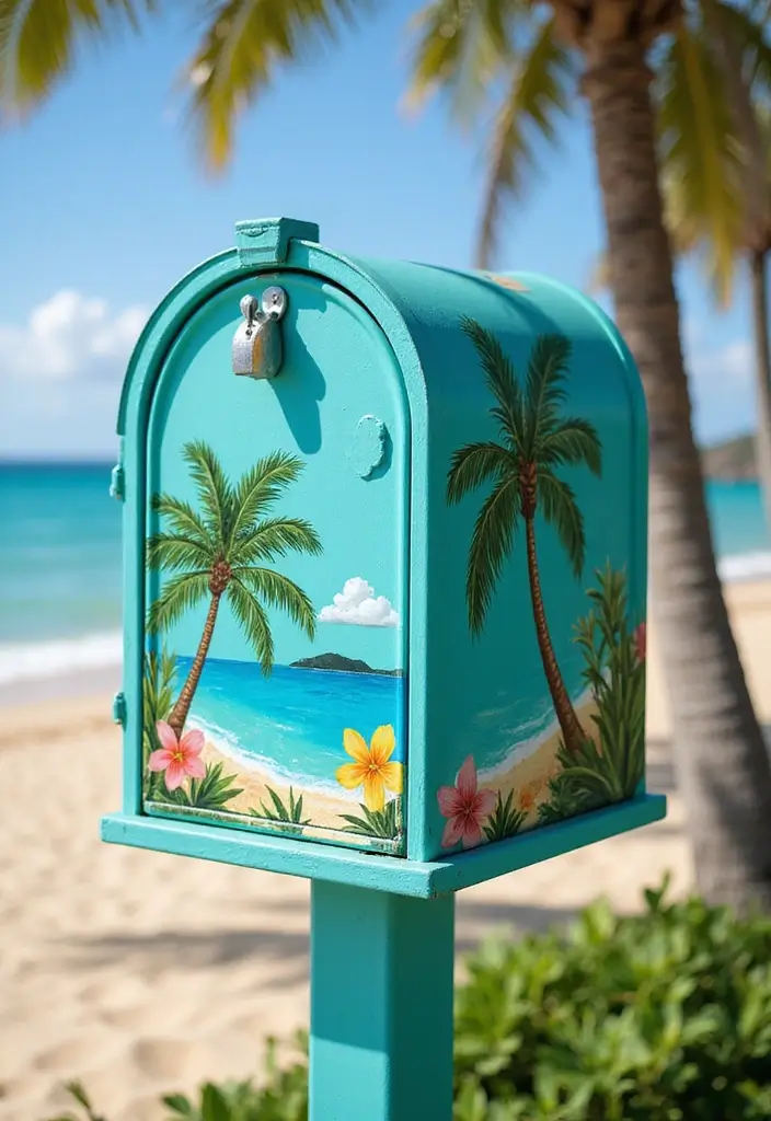 29 Mailbox Painting Ideas That Instantly Upgrade Your Home Curb Appeal - 8. Tropical Paradise