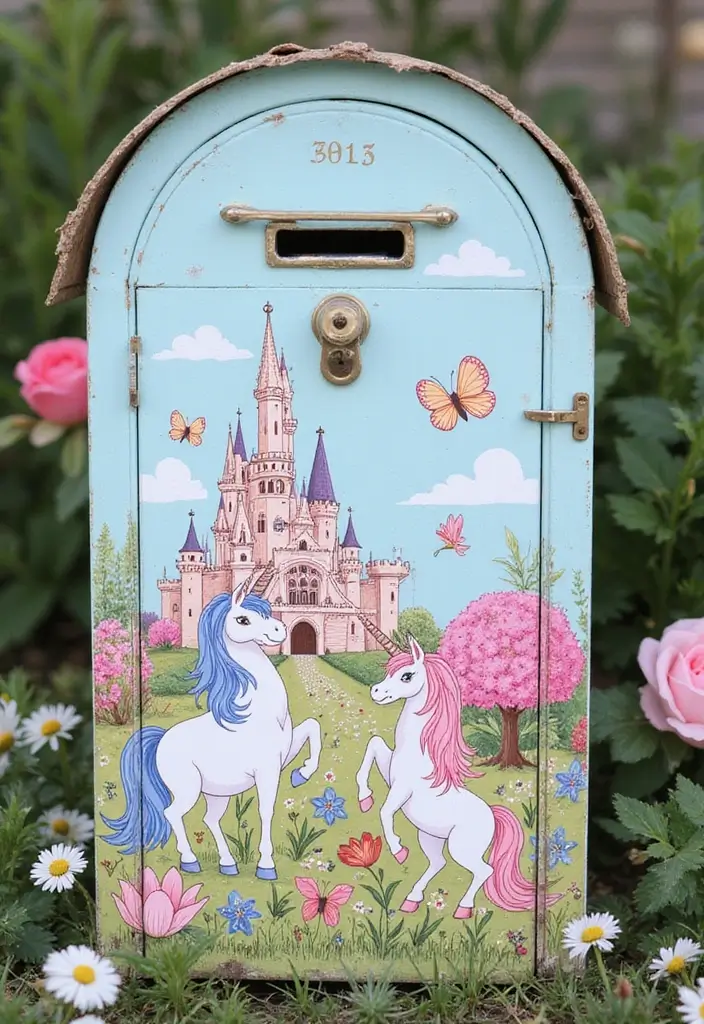 29 Mailbox Painting Ideas That Instantly Upgrade Your Home Curb Appeal - 9. Whimsical Fairy Tale