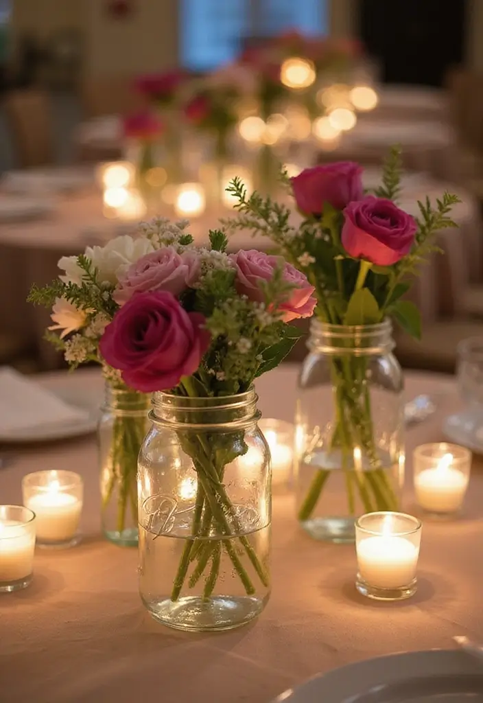 29 Mason Jar Craft Ideas That Transform Jars Into Stylish Decor 102 29 Mason Jar Craft Ideas That Transform Jars Into Stylish Decor - 16. Wedding Centerpieces