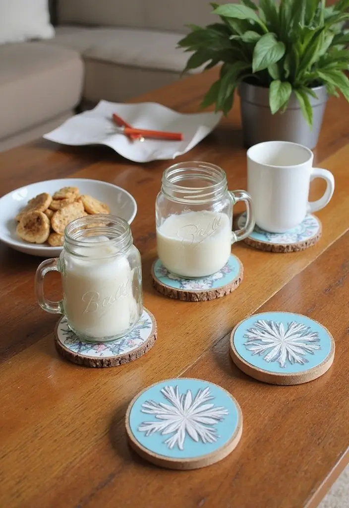 29 Mason Jar Craft Ideas That Transform Jars Into Stylish Decor 138 29 Mason Jar Craft Ideas That Transform Jars Into Stylish Decor - 22. Custom Coasters