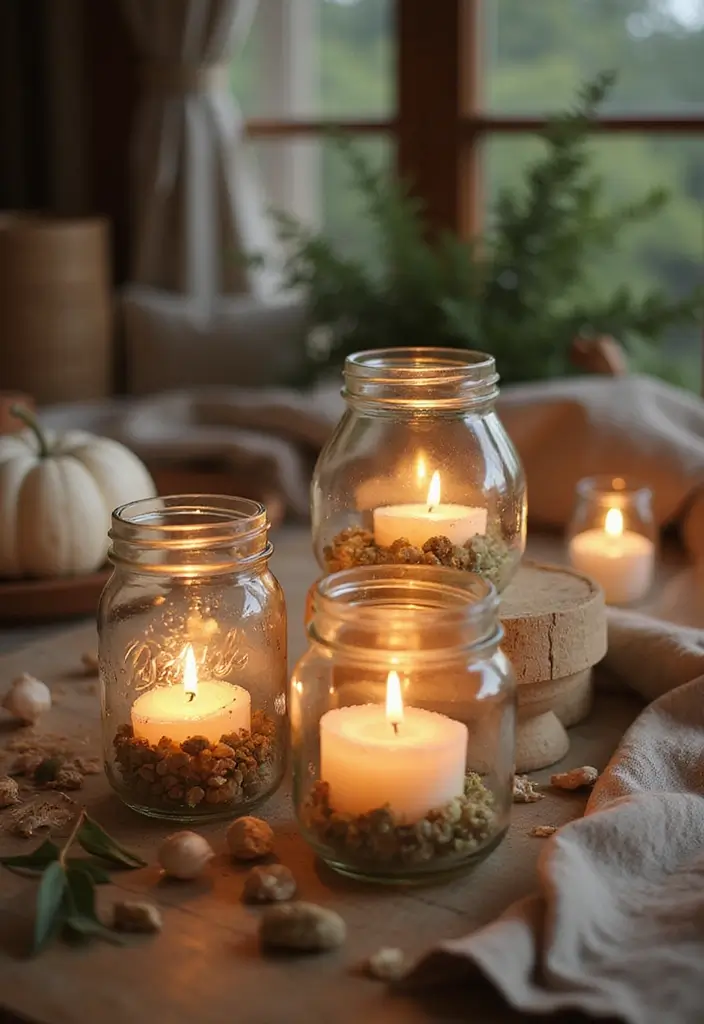 29 Mason Jar Craft Ideas That Transform Jars Into Stylish Decor 173 29 Mason Jar Craft Ideas That Transform Jars Into Stylish Decor - 27. Scented Candle Holders