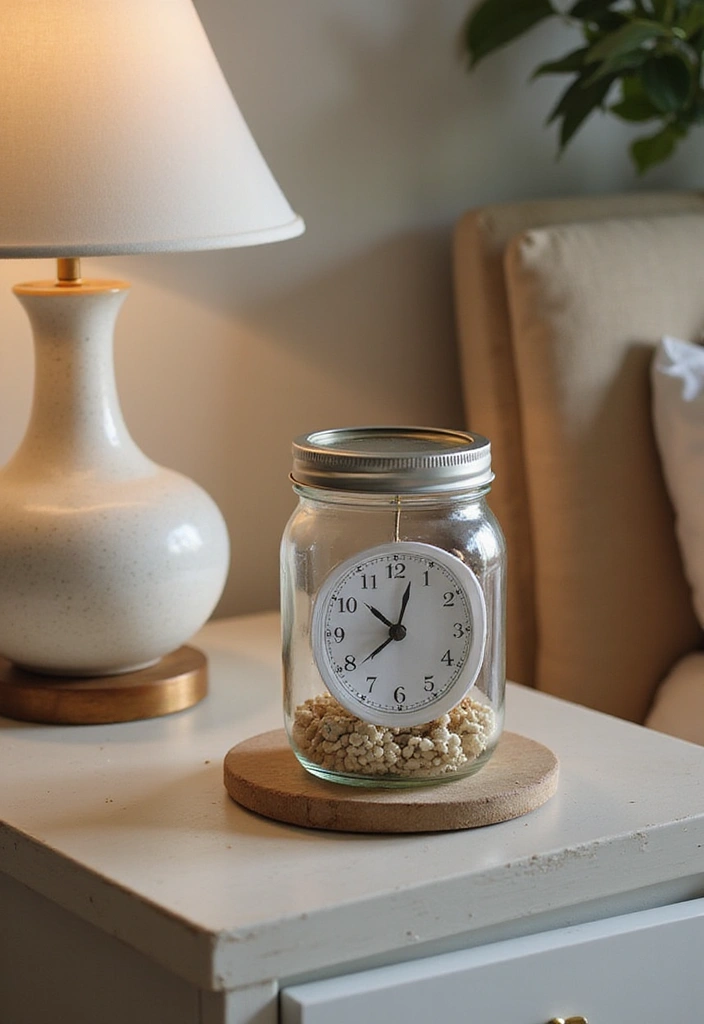 29 Mason Jar Craft Ideas That Transform Jars Into Stylish Decor 180 29 Mason Jar Craft Ideas That Transform Jars Into Stylish Decor - 28. DIY Alarm Clock