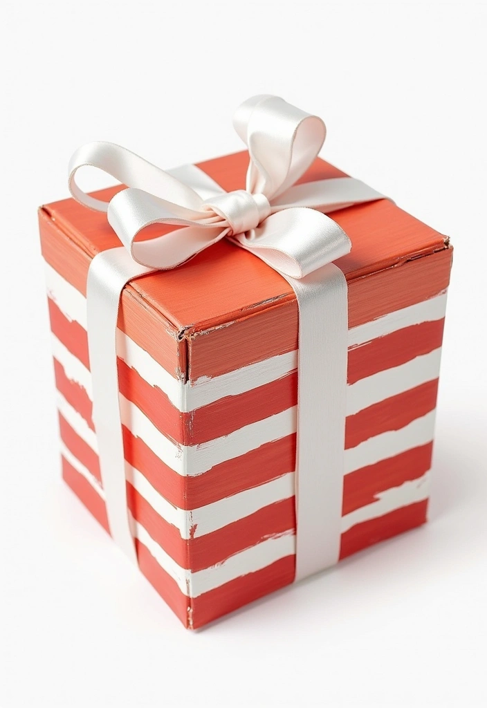 29 Painted Gift Box Ideas That Make Presents Stand Out - 13. Classic Stripes