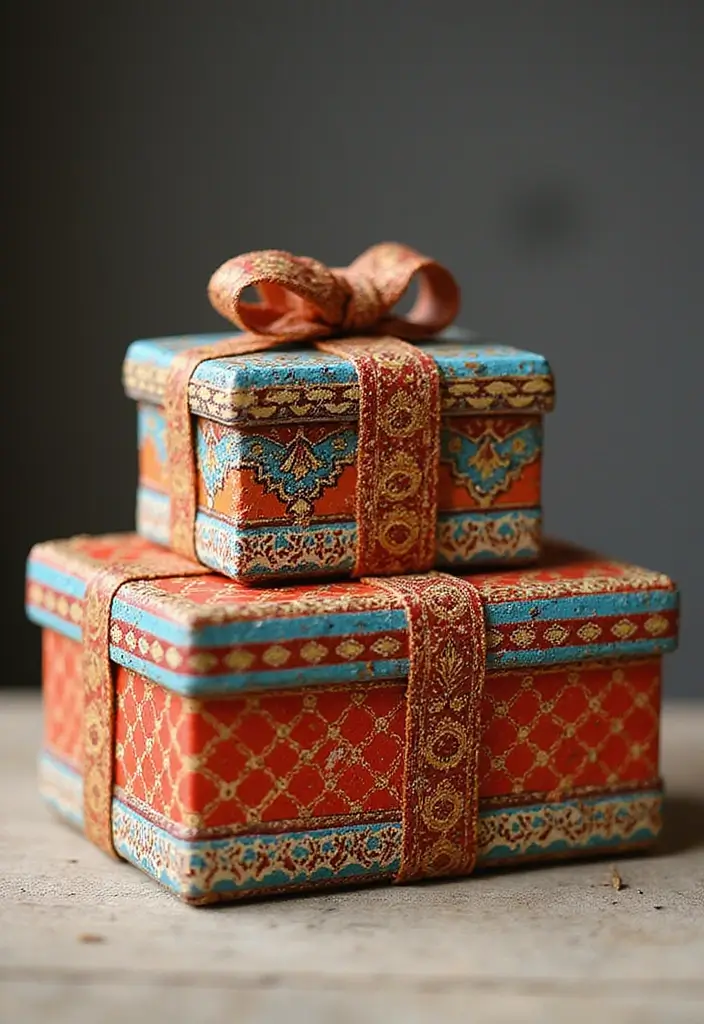 29 Painted Gift Box Ideas That Make Presents Stand Out - 18. Cultural Inspirations