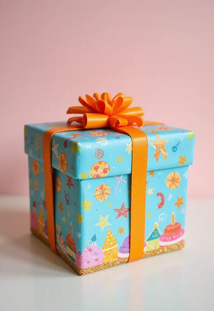 29 Painted Gift Box Ideas That Make Presents Stand Out - 20. Birthday Bash