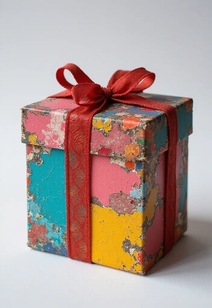 29 Painted Gift Box Ideas That Make Presents Stand Out - 21. Artistic Collage
