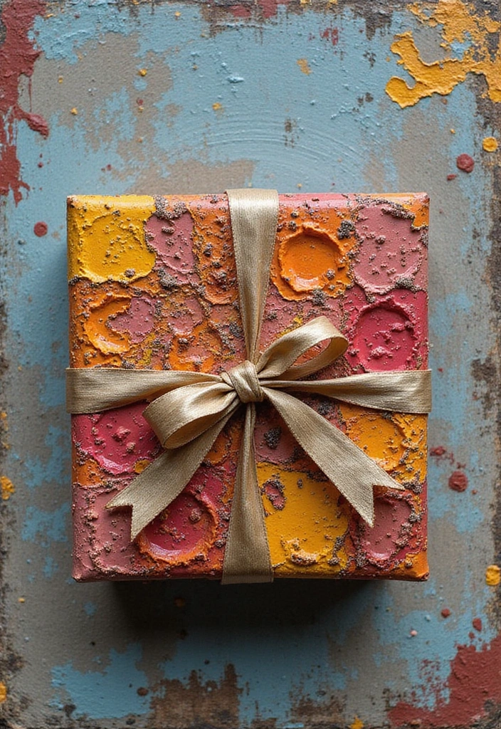 29 Painted Gift Box Ideas That Make Presents Stand Out - 25. Textured Surfaces