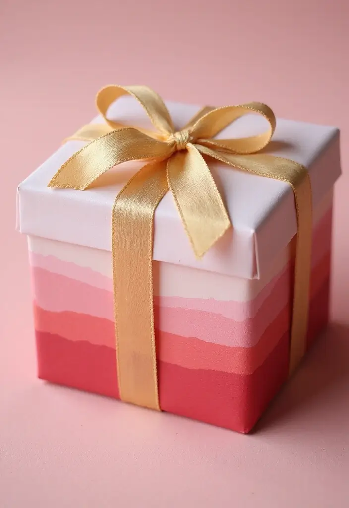 29 Painted Gift Box Ideas That Make Presents Stand Out - 27. Elegant Ombre