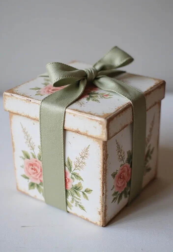 29 Painted Gift Box Ideas That Make Presents Stand Out - 4. Vintage Charm