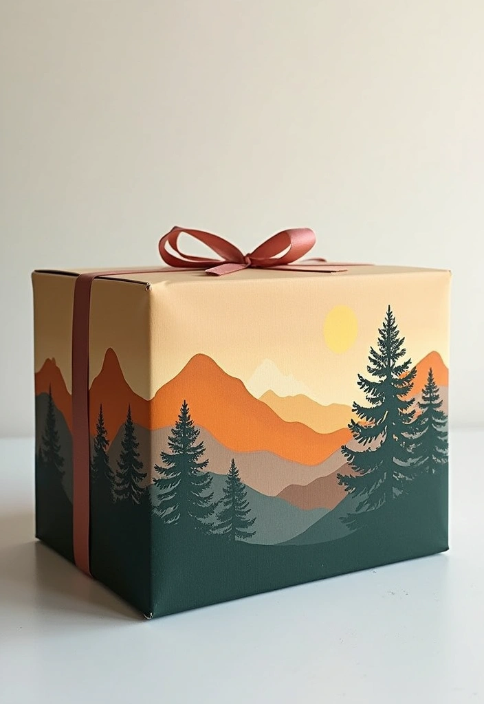29 Painted Gift Box Ideas That Make Presents Stand Out - 6. Nature-Inspired Themes