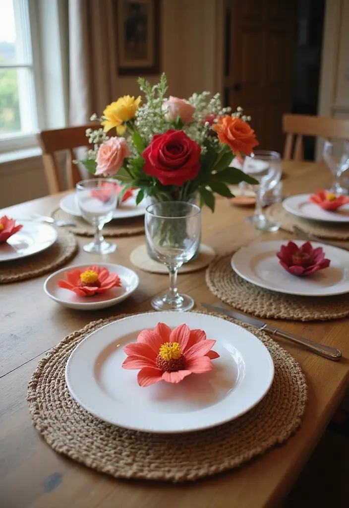 29 Paper Flower Decoration Ideas That Bring Color and Beauty to Any Space - 13. Lovely Paper Flower Table Settings