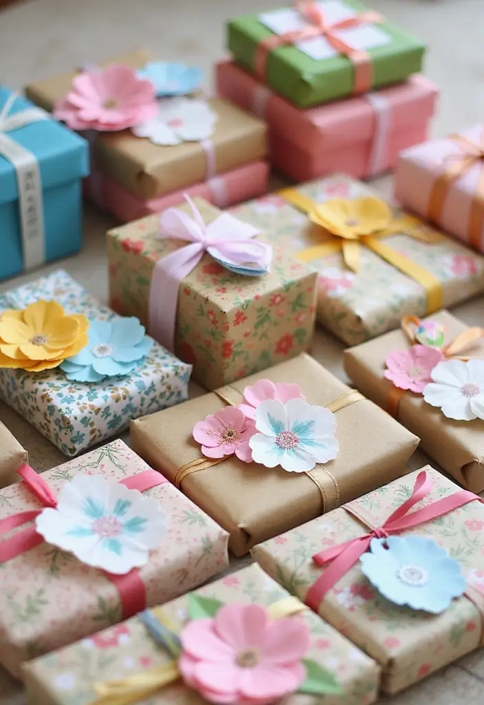 29 Paper Flower Decoration Ideas That Bring Color and Beauty to Any Space - 17. Creative Paper Flower Gift Tags