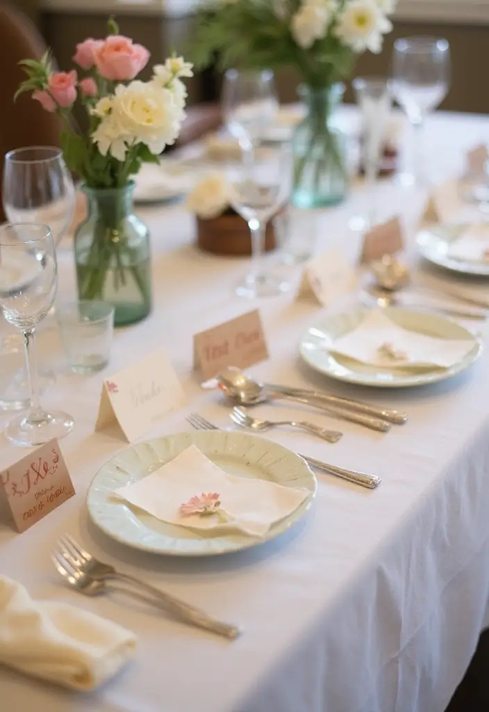 29 Paper Flower Decoration Ideas That Bring Color and Beauty to Any Space - 9. Personalized Paper Flower Place Cards