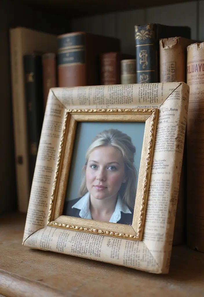 29 Photo Frame Craft Ideas That Personalize Memories Beautifully - 13. Newspaper Frame