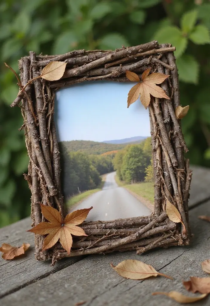 29 Photo Frame Craft Ideas That Personalize Memories Beautifully - 4. Nature-Inspired Frame