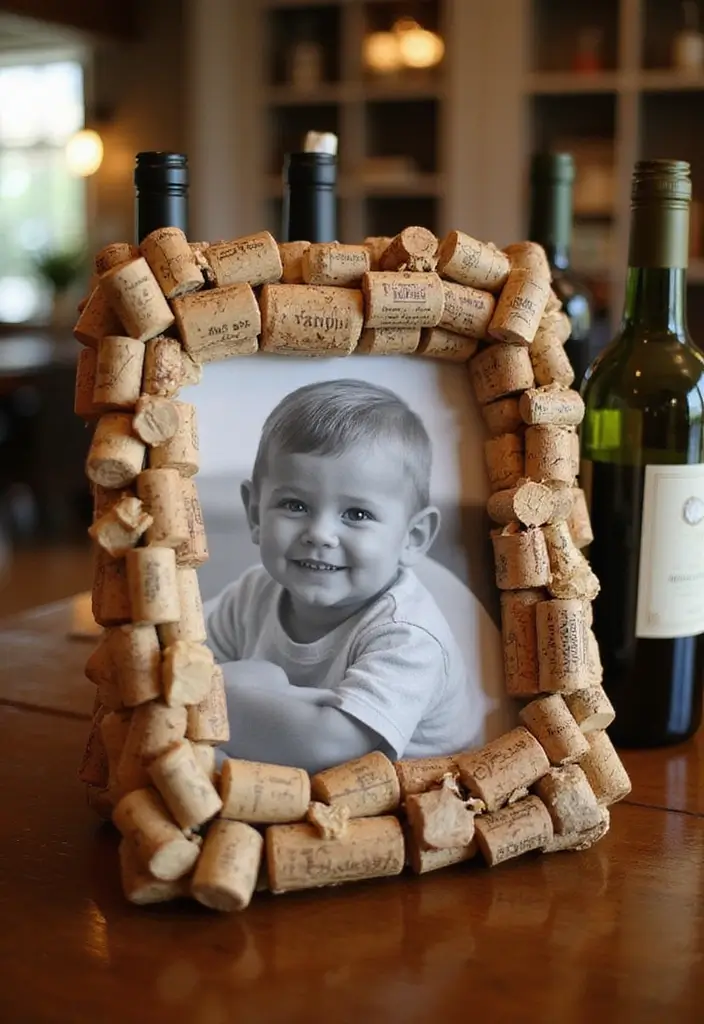 29 Photo Frame Craft Ideas That Personalize Memories Beautifully - 7. Wine Cork Frame