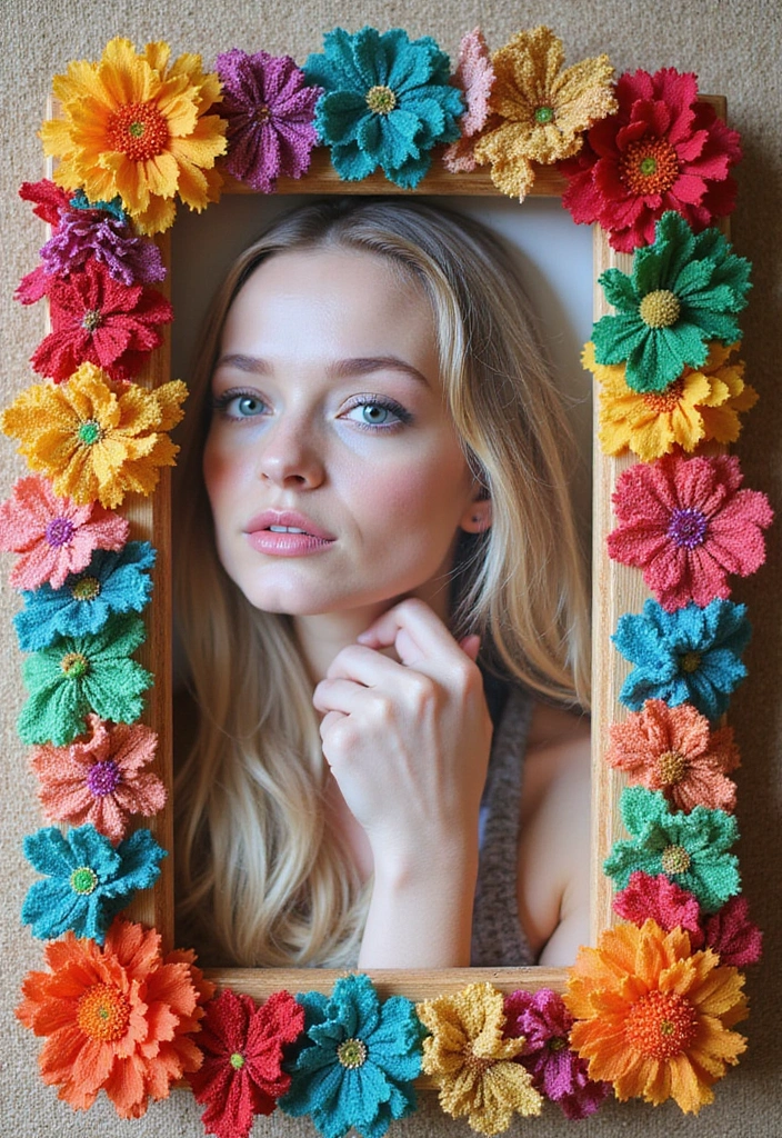 29 Photo Frame Craft Ideas That Personalize Memories Beautifully - 8. Fabric Scraps Frame