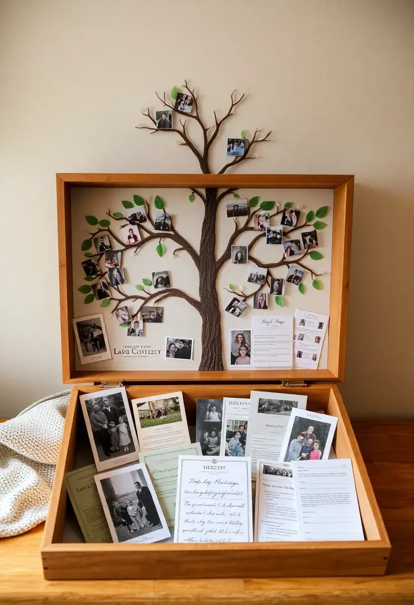 29 Senior Memory Box Ideas That Celebrate Life and Memories - 28. Family Tree Memory Box