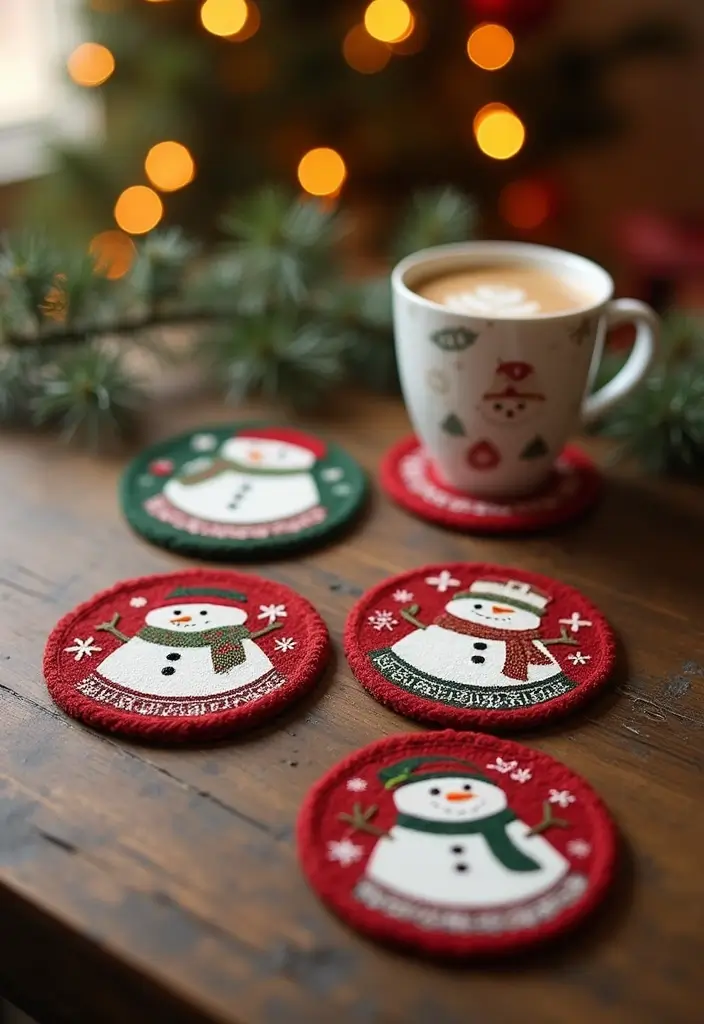 29 Snowman Craft Ideas That Are Fun, Festive, and Cute - 19. Snowman Coasters