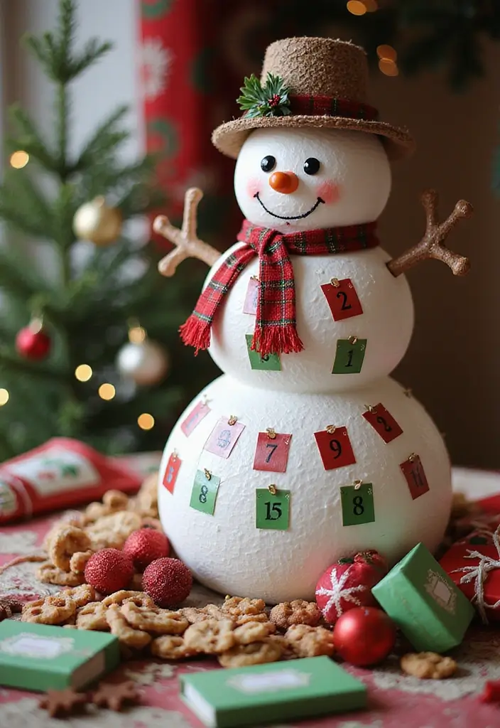 29 Snowman Craft Ideas That Are Fun, Festive, and Cute - 21. Snowman Advent Calendar