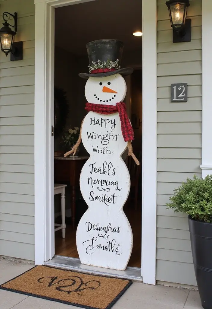 29 Snowman Craft Ideas That Are Fun, Festive, and Cute - 24. Snowman DIY Sign