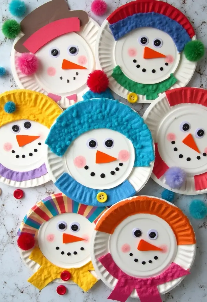 29 Snowman Craft Ideas That Are Fun, Festive, and Cute - 3. Paper Plate Snowman