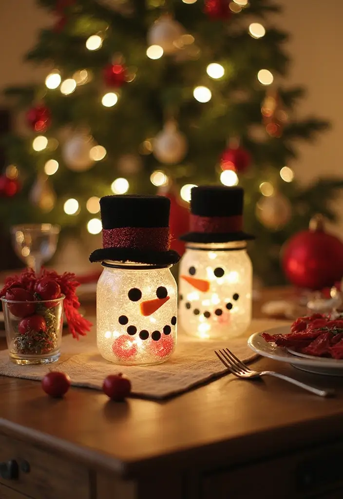 29 Snowman Craft Ideas That Are Fun, Festive, and Cute - 5. Snowman Jars