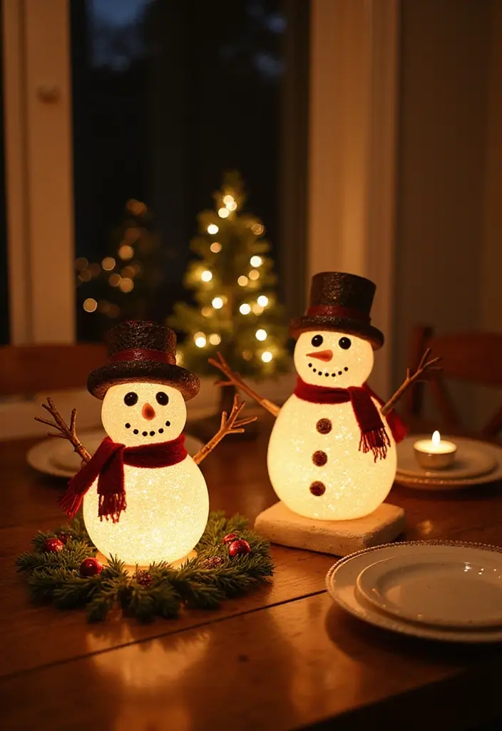 29 Snowman Craft Ideas That Are Fun, Festive, and Cute - 7. Snowman Candle Holders