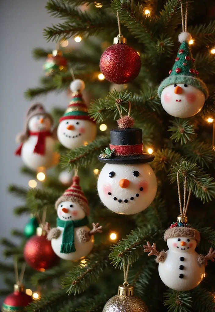 29 Snowman Craft Ideas That Are Fun, Festive, and Cute - 8. Snowman Ornaments