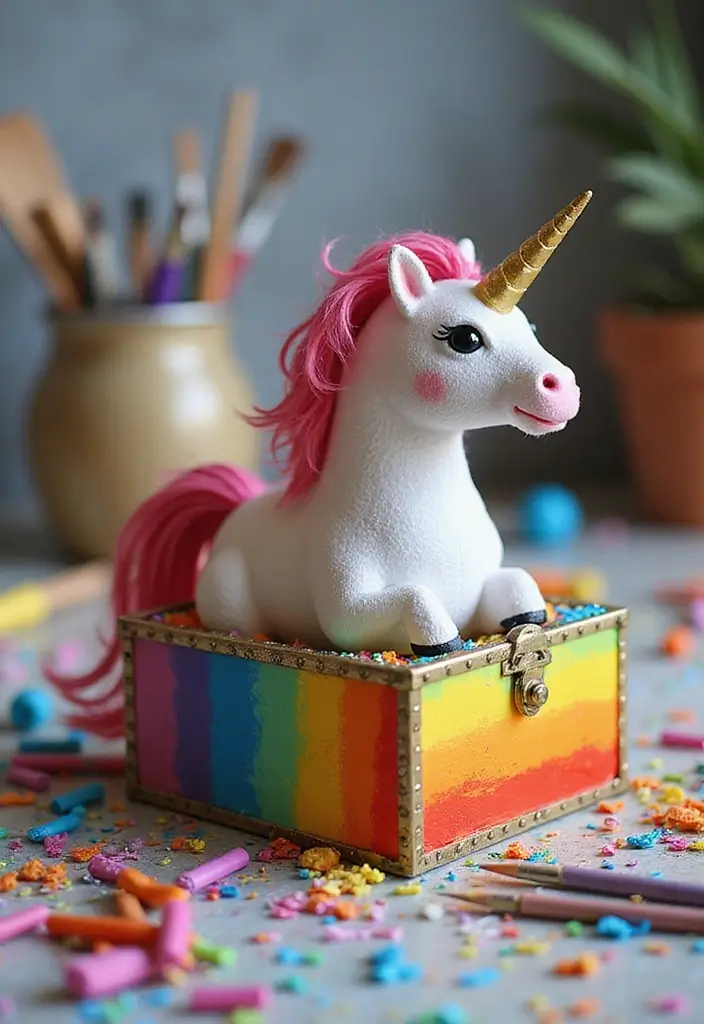 29 Treasure Box Ideas That Keep Special Items Safe and Fun - 12. Rainbow Unicorn Box