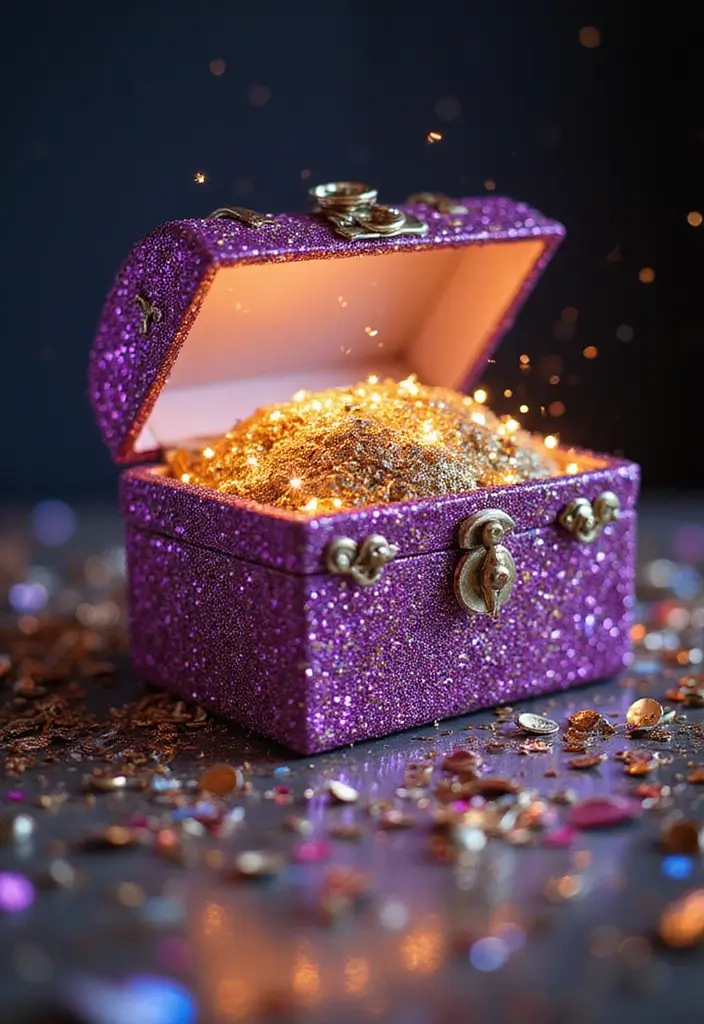 29 Treasure Box Ideas That Keep Special Items Safe and Fun - 22. Glittery Glam Box