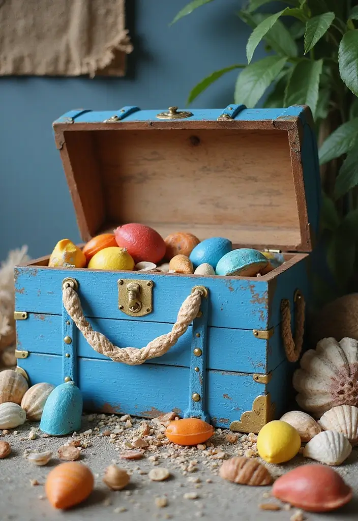 29 Treasure Box Ideas That Keep Special Items Safe and Fun - 8. Nautical Themed Treasure Chest