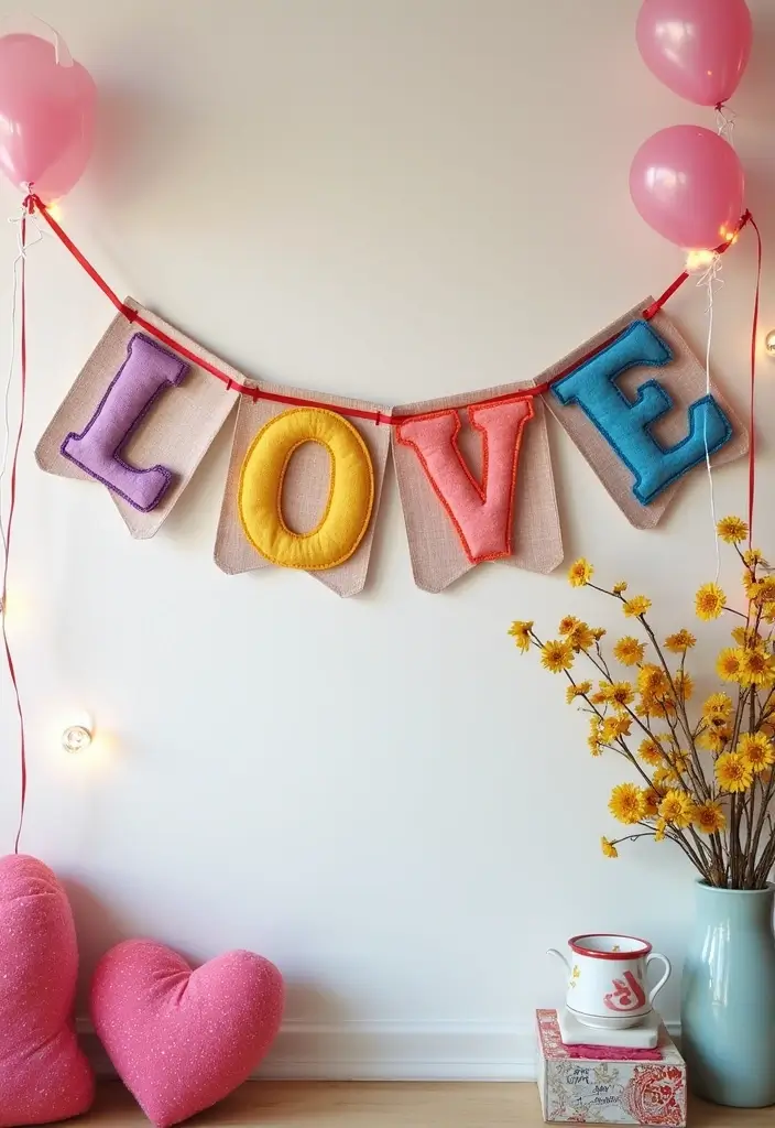 29 Valentines Craft Ideas That Make Gifts Extra Special - 15. DIY Love Banner