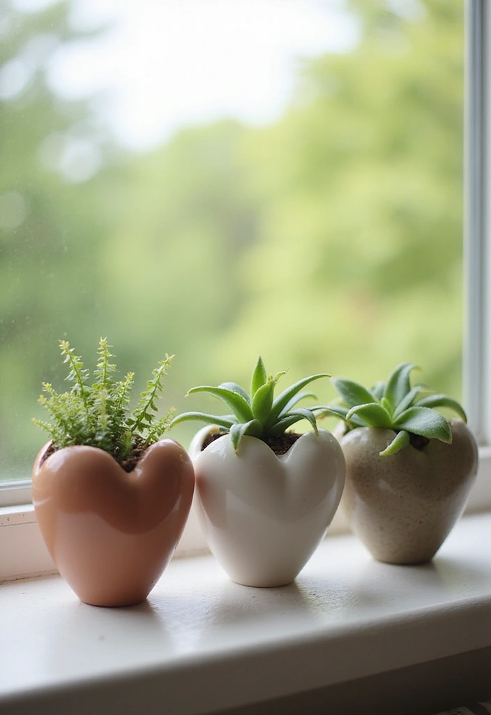 29 Valentines Craft Ideas That Make Gifts Extra Special - 16. Heart-Shaped Planters