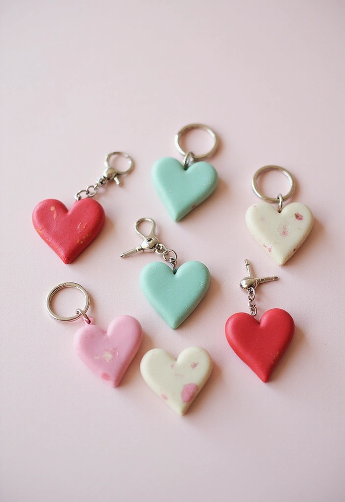 29 Valentines Craft Ideas That Make Gifts Extra Special - 22. Heart-Shaped Keychains