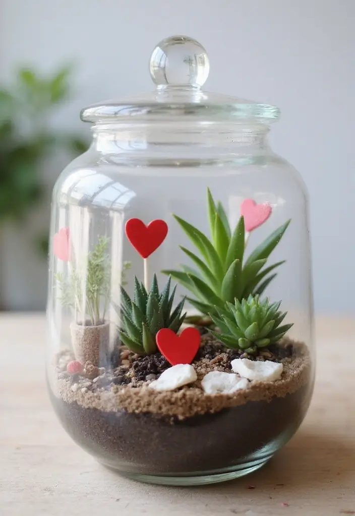 29 Valentines Craft Ideas That Make Gifts Extra Special - 6. Valentine’s Day Terrarium