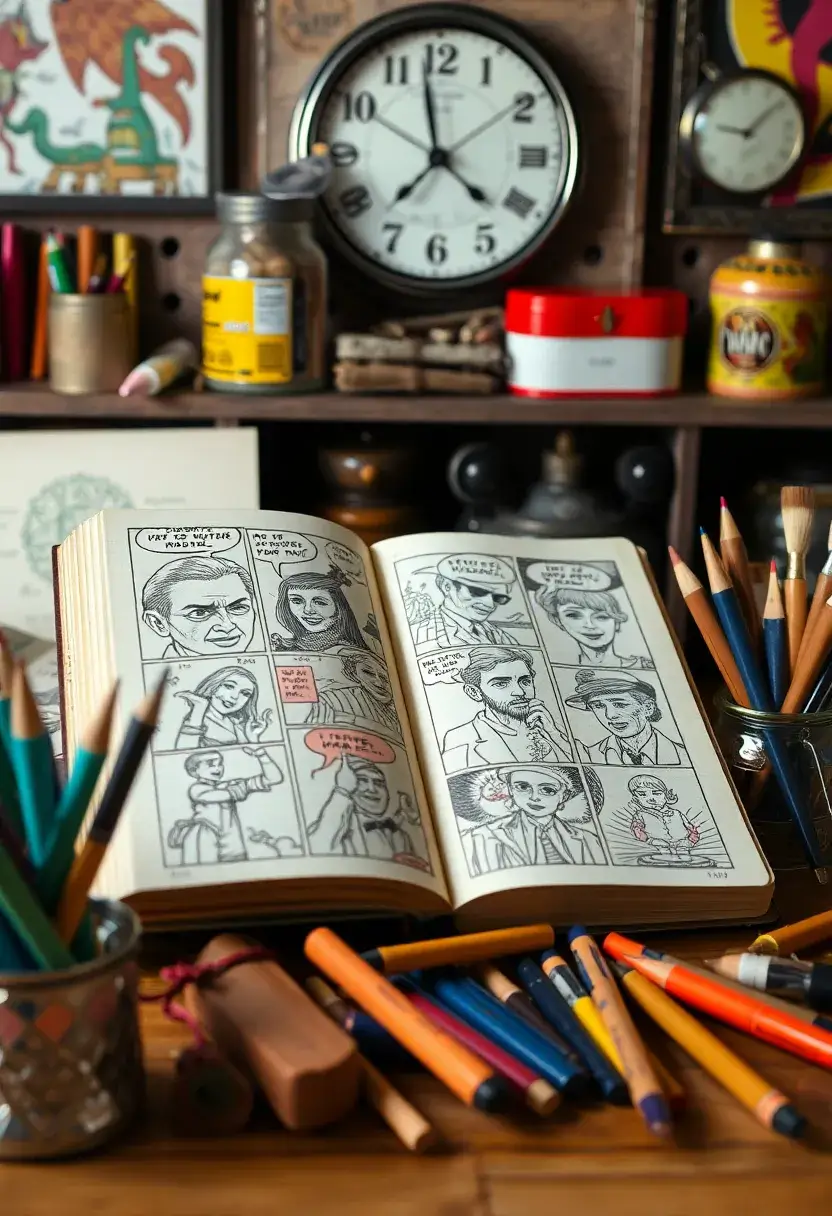 29 Vintage Journal Ideas Simple That Add Classic Style to Your Planning - 19. Comic Strip Journals