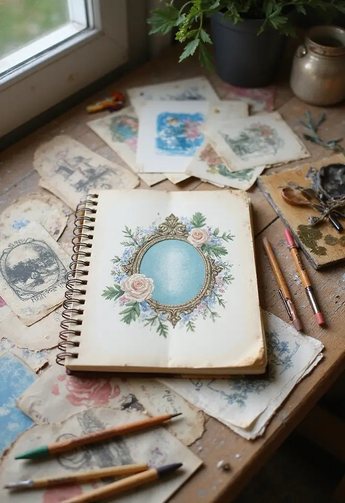 29 Vintage Journal Ideas Simple That Add Classic Style to Your Planning - 22. DIY Vintage-inspired Sketchbooks