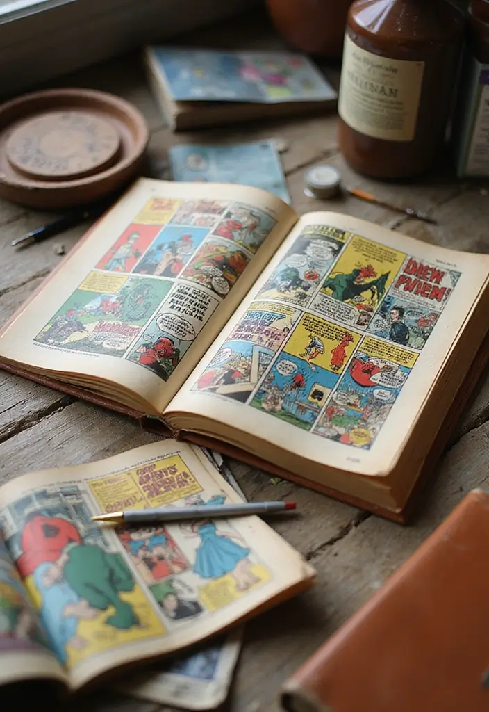 29 Vintage Journal Ideas Simple That Add Classic Style to Your Planning - 23. Vintage Comic Book Journals