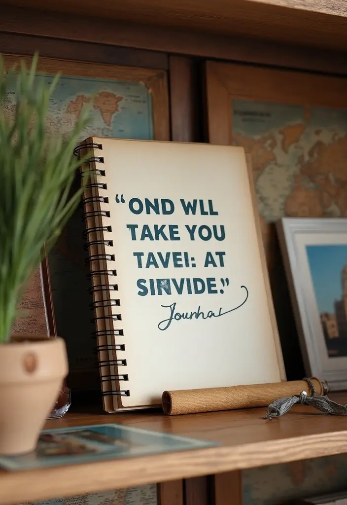 29 Vintage Journal Ideas Simple That Add Classic Style to Your Planning - 26. Travel-Themed Quote Journals