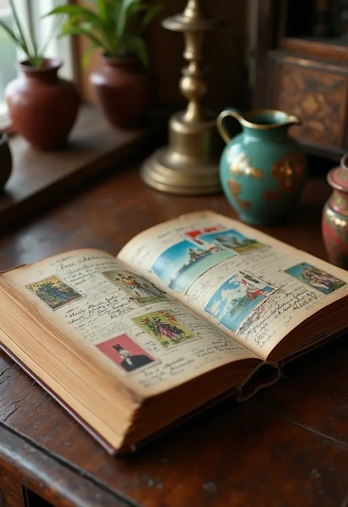 29 Vintage Journal Ideas Simple That Add Classic Style to Your Planning - 3. Vintage Postcard Journals